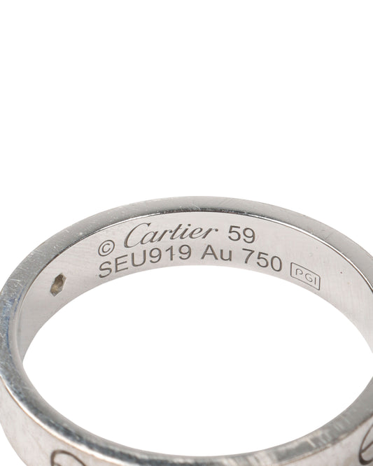 Engraved Diamond Love Ring