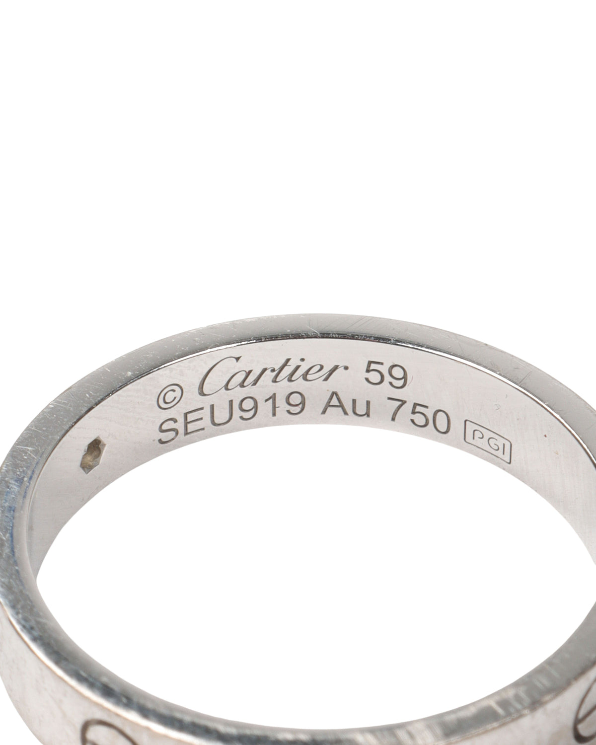 Engraved Diamond Love Ring