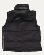 Leather Embellished Puffer Vest