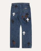 Turbo Diesel Cross Patch Fleur Knee Jeans