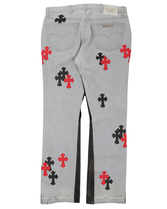 1 of 1 Gallery Dept. La Flare Cross Patch Jeans
