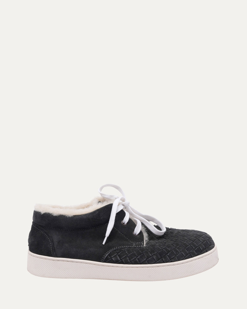 Intrecciato Suede Shearling Sneakers