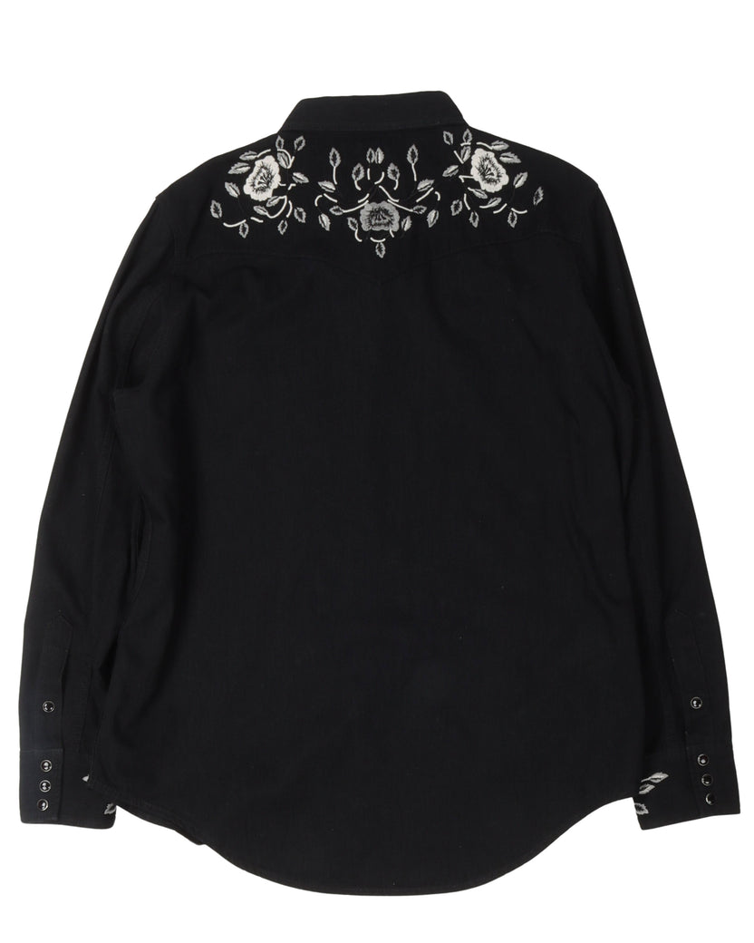 Floral Embroidery Western Shirt