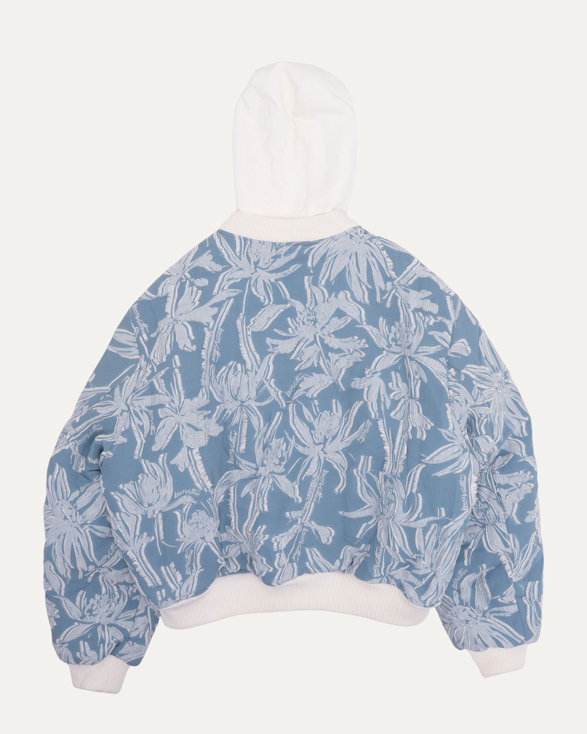 Palm Tree Embroidered Hooded Bomber Jacket