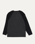 Silk Blend Cross Patch Long Sleeve Raglan T-Shirt