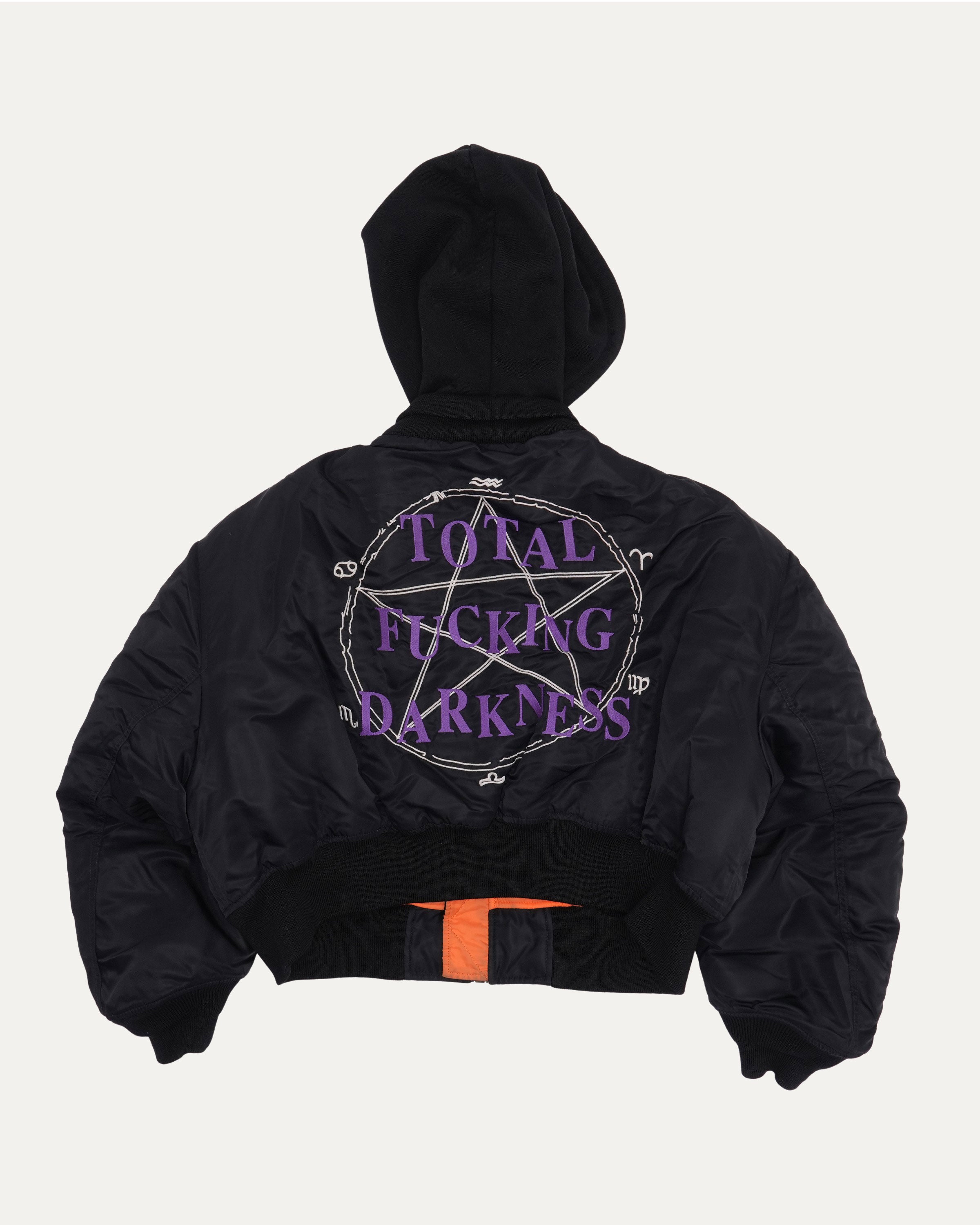 Vetements FW17 Total Fucking Darkness Cropped Bomber Jacket