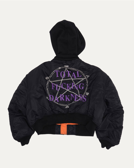 FW17 Total Fucking Darkness Cropped Bomber Jacket