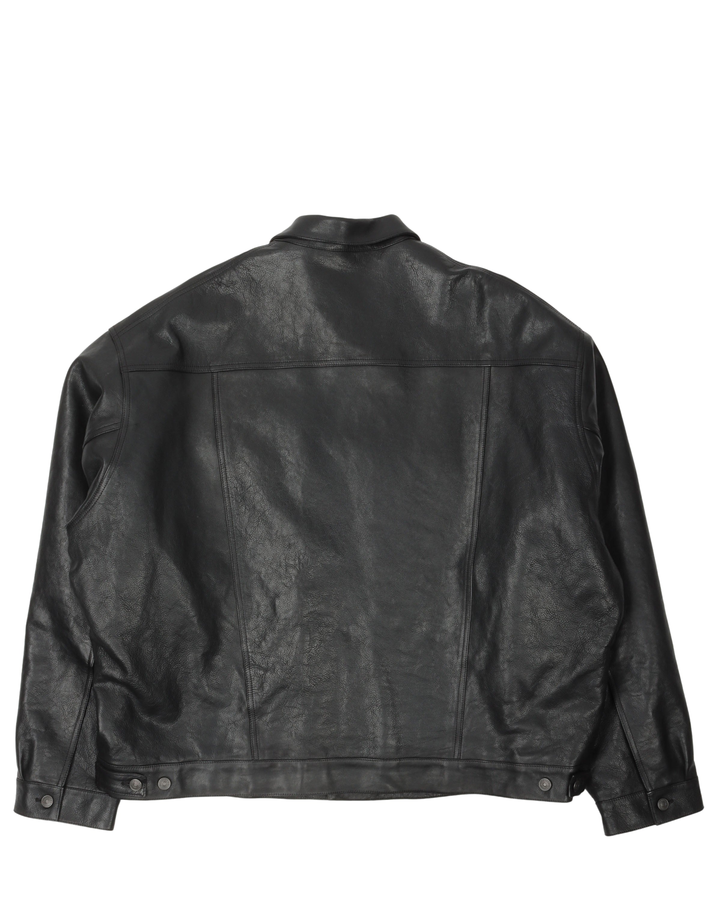 Oversized Padded Leather Jacket