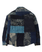 Indigo Kerchief Patchwork Down Jackets