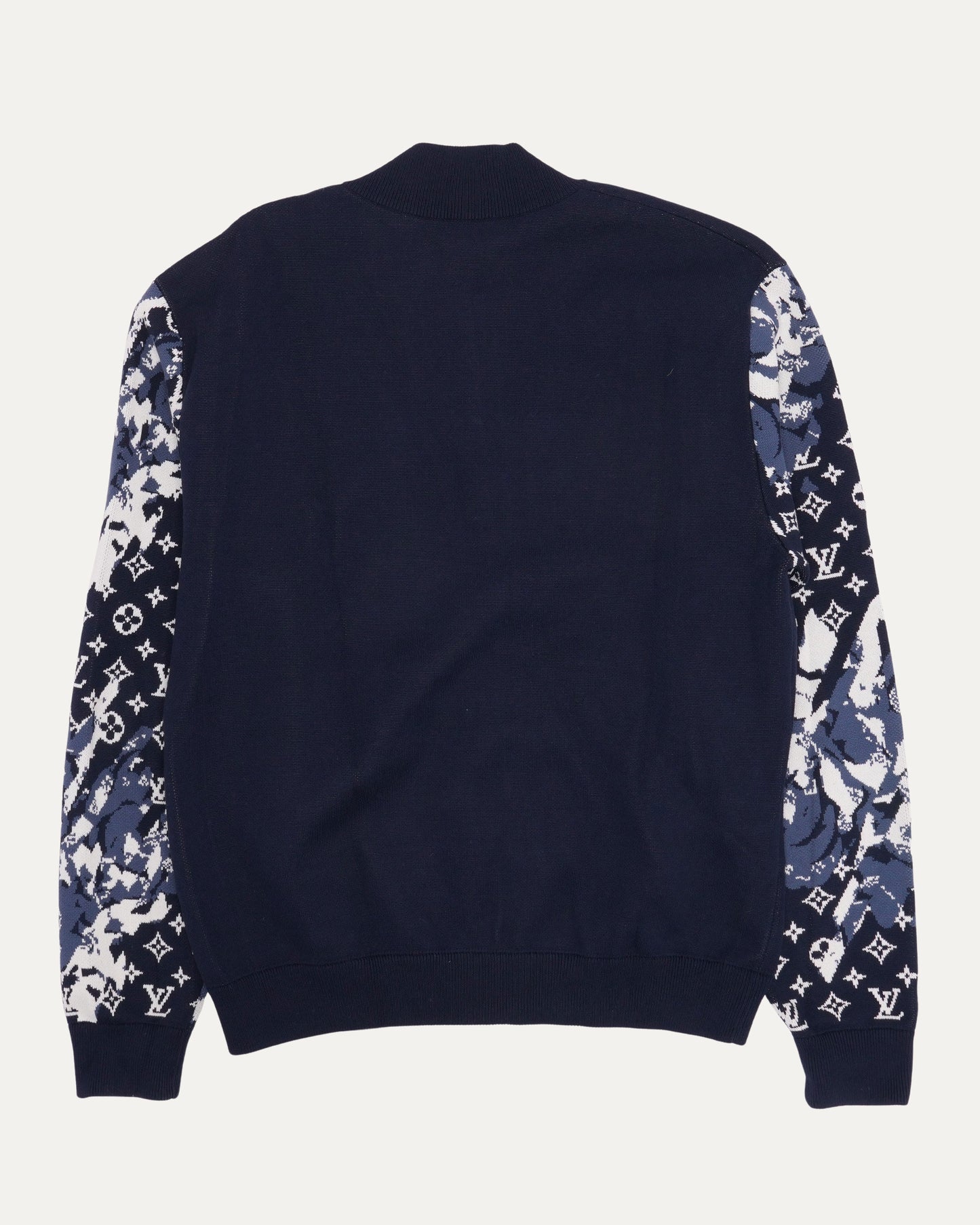 Monogram Zip Up Sweater