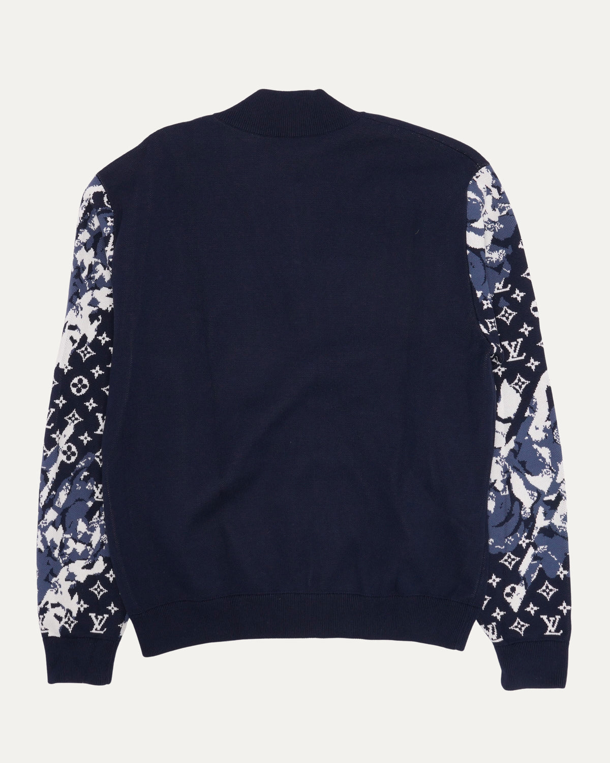 Monogram Zip Up Sweater