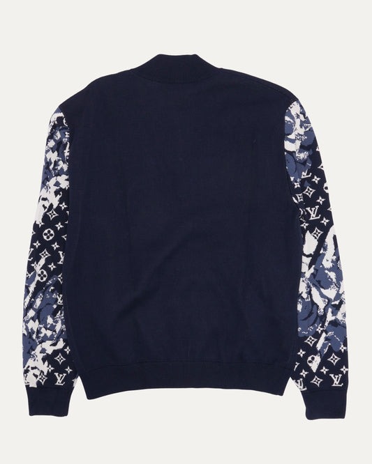 Monogram Zip Up Sweater