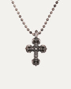 Small Filigree Cross Pendant with Ball Chain