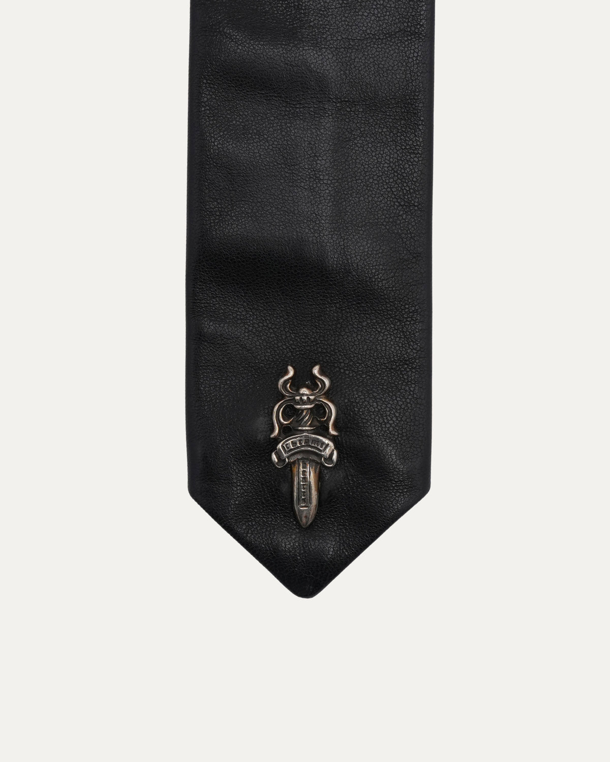 Dagger Embellished Leather Tie
