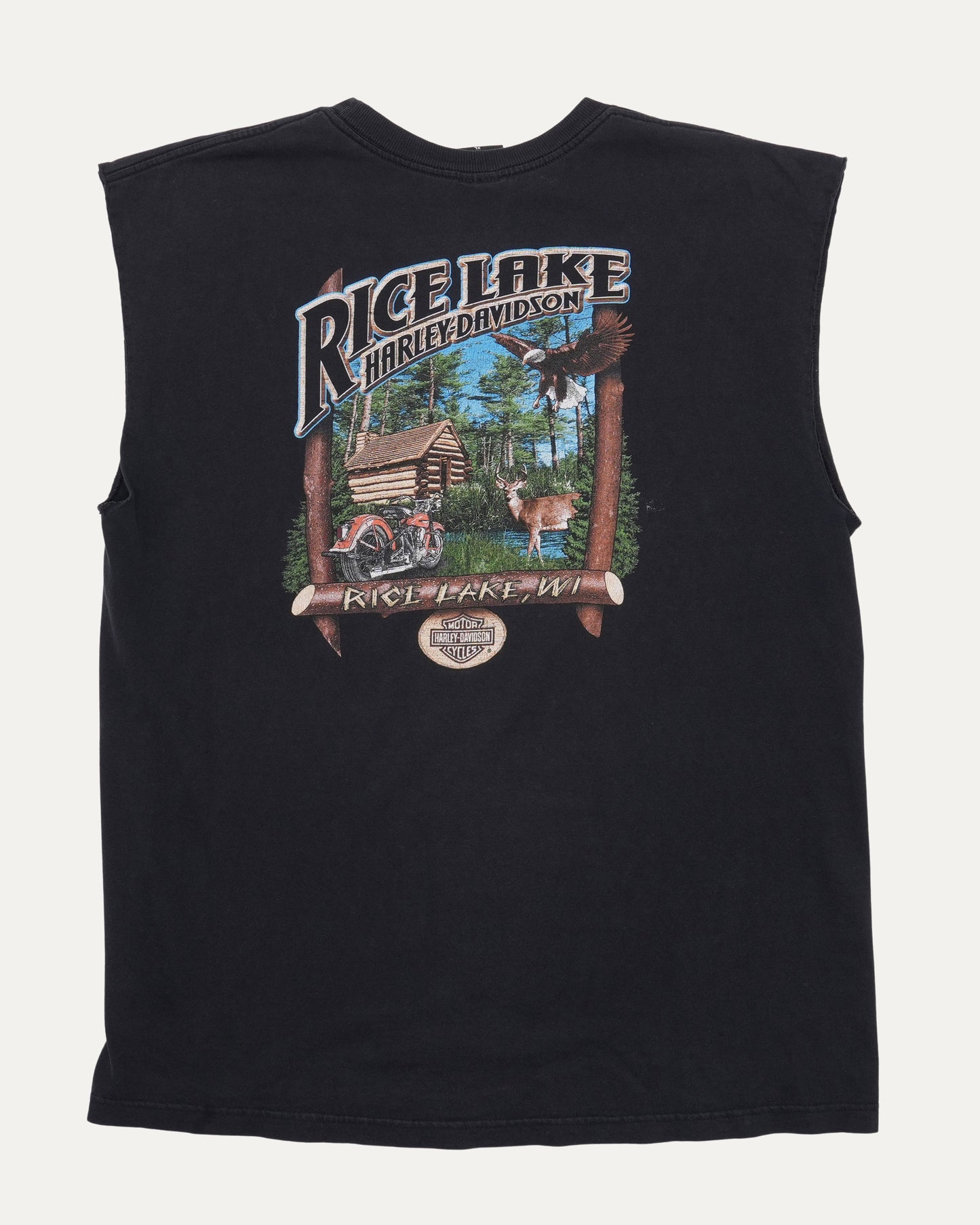 Harley Davidson Rice Lake, Wisconsin Cut Off Tank Top