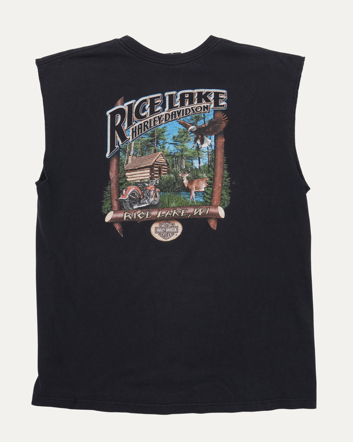 Harley Davidson Rice Lake, Wisconsin Cut Off Tank Top