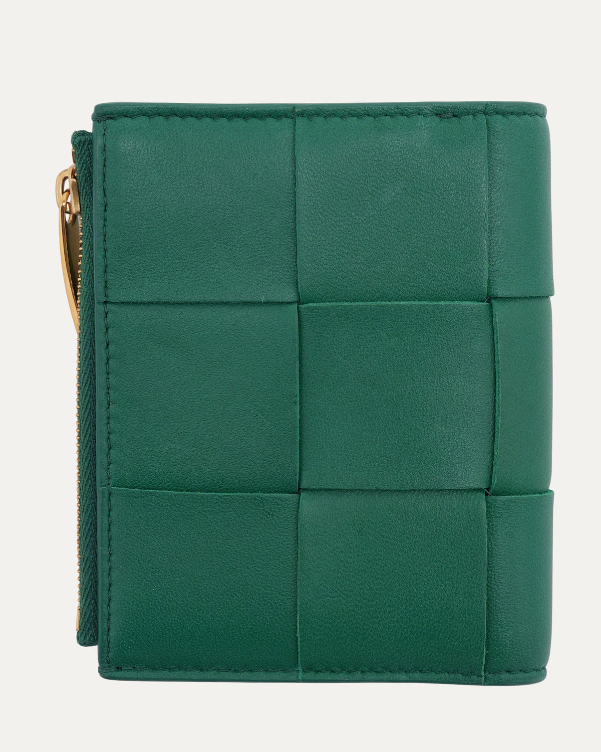 Leather Intrecciato Zip Wallet