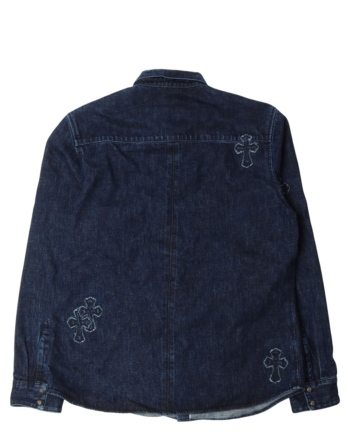 Laser Cut Denim Cross Shirt