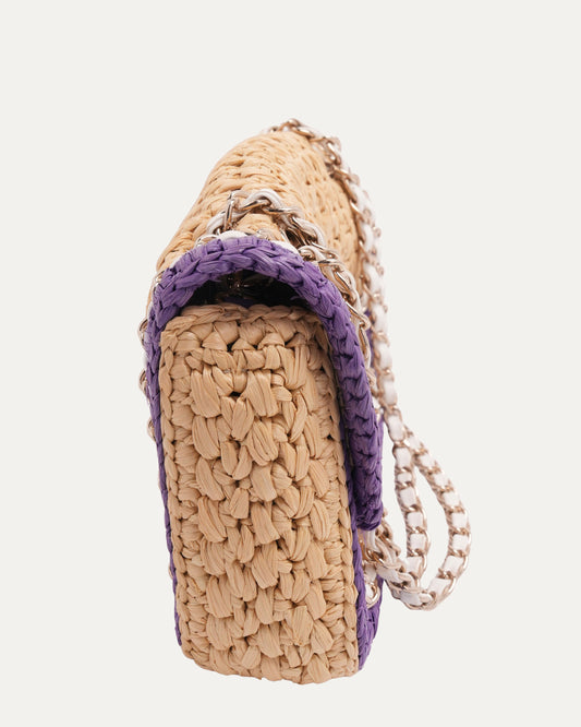 Raffia Chain Venice Beach Flap Bag