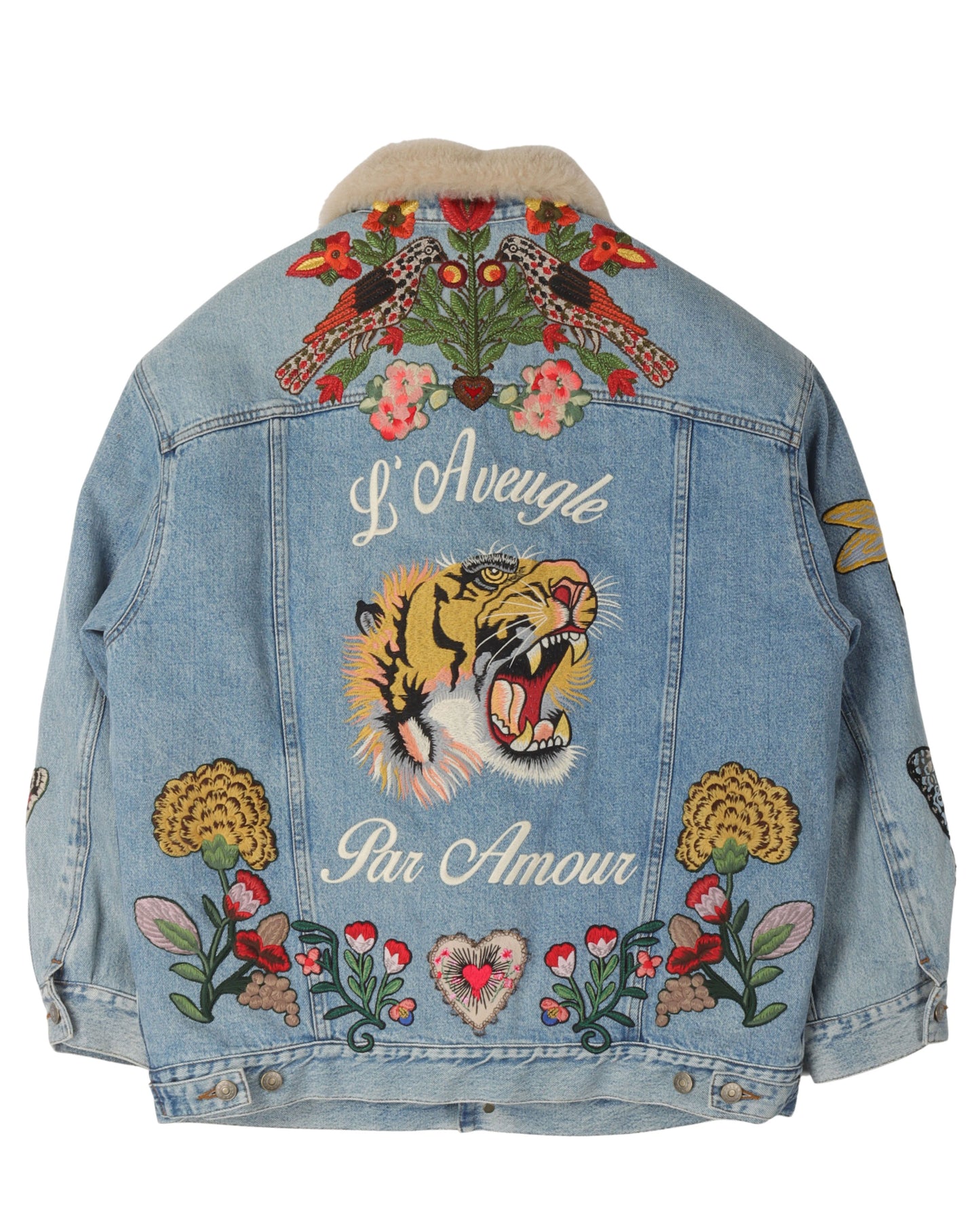 Gucci Shearling 'L'Aveugle Par Amour' Denim Jacket – Justin Reed