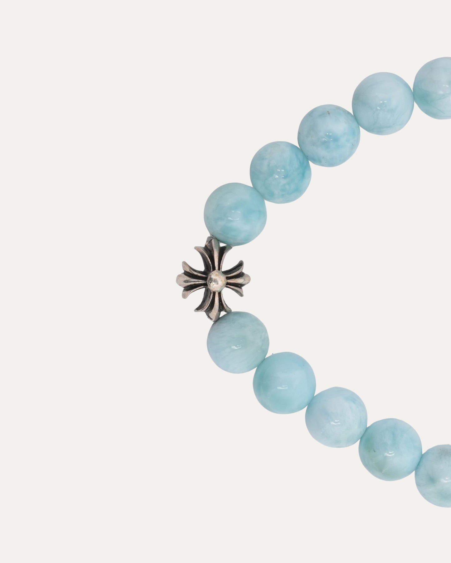 6mm Larimar Plus Cross Bead Bracelet