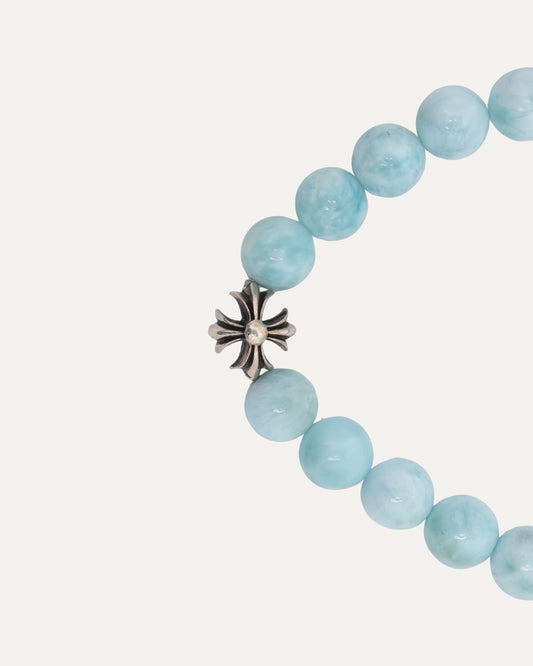 6mm Larimar Plus Cross Bead Bracelet