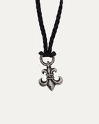 Fleur Pendant on Braided Leather Necklace