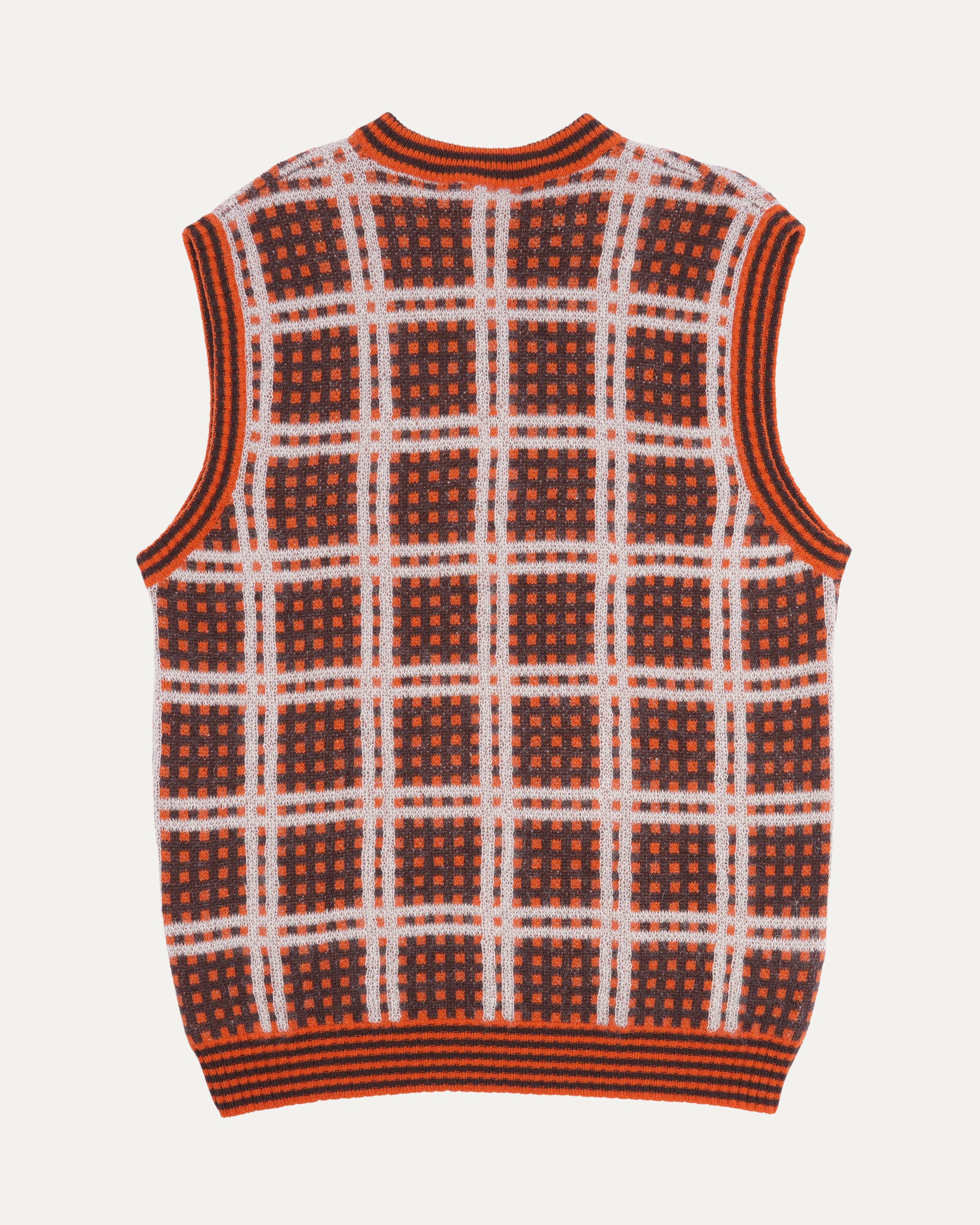 Checked Wool Blend Sweater Vest