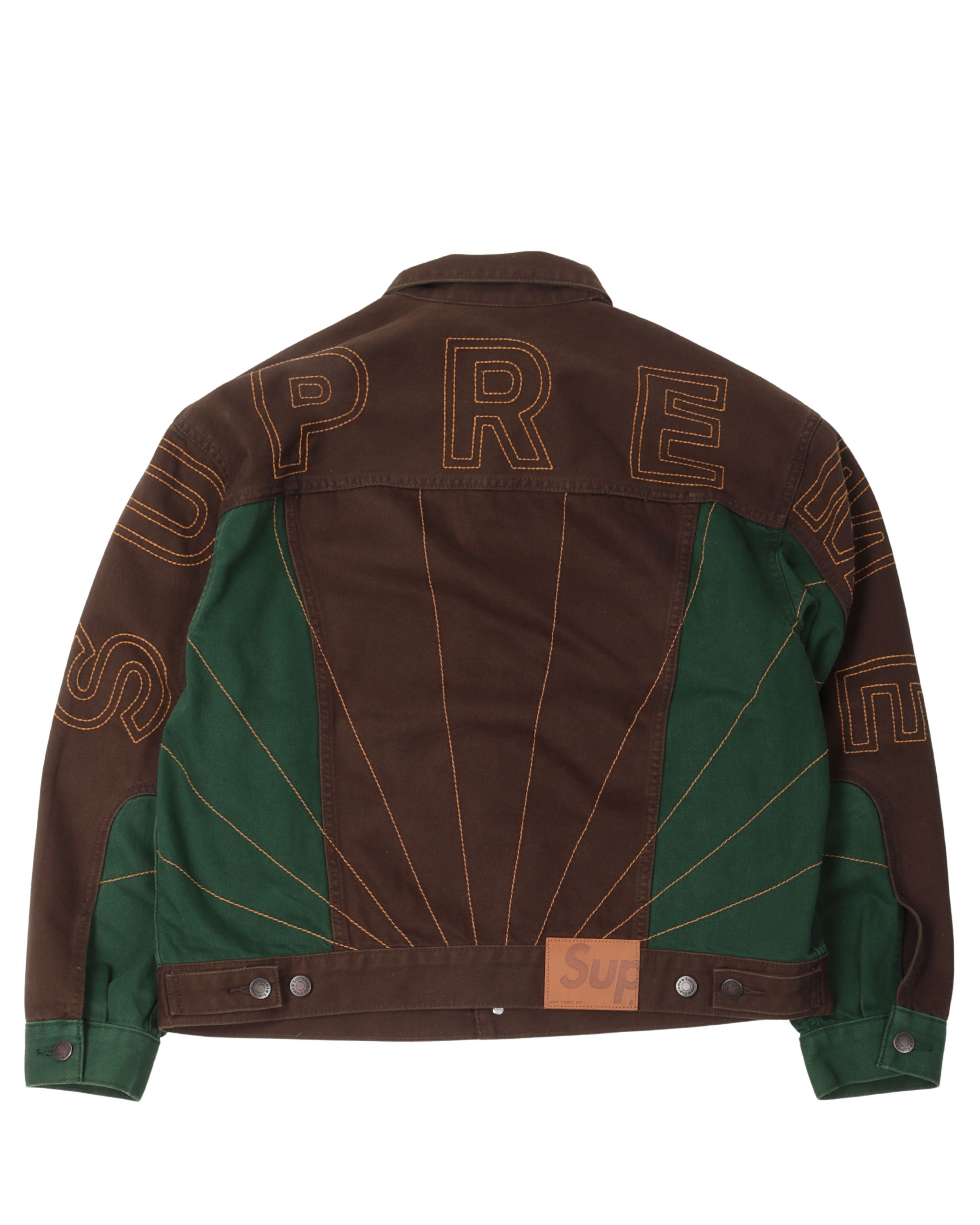 Supreme Radial Embroidered Denim Trucker Jacket – Justin Reed