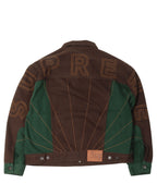 Radial Embroidered Denim Trucker Jacket