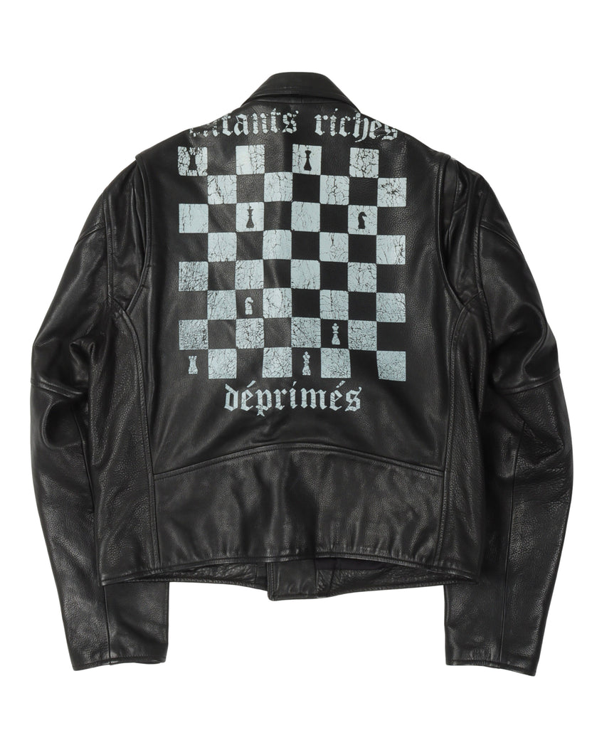 Chess Board Leather Jacket