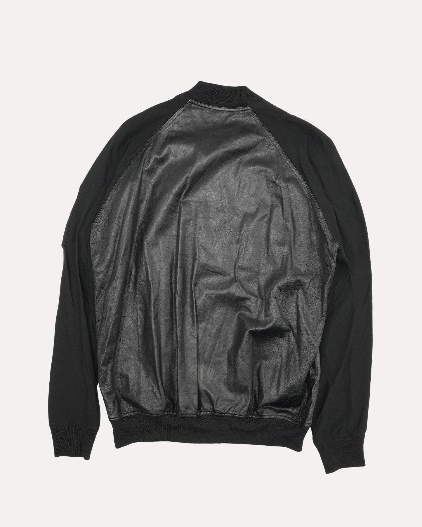 Leather Contrast Raglan Bomber