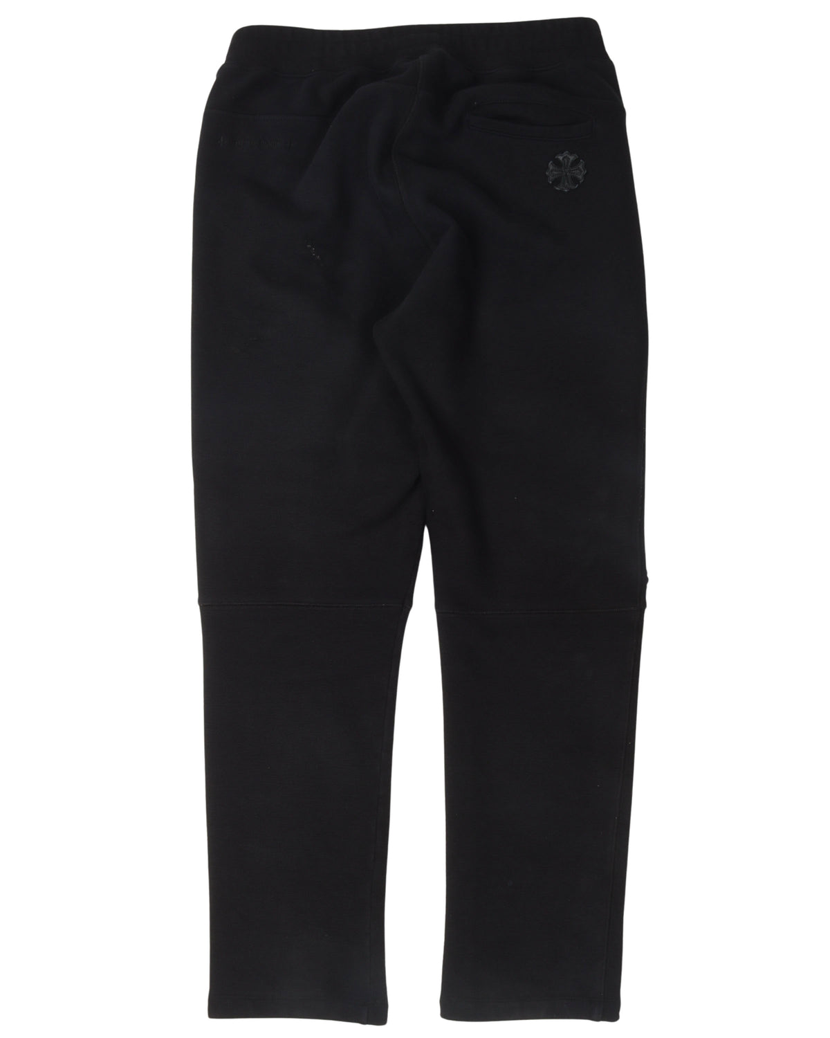Tonal Eye Test Logo Leather Cross Patch Zipper Sweatpants