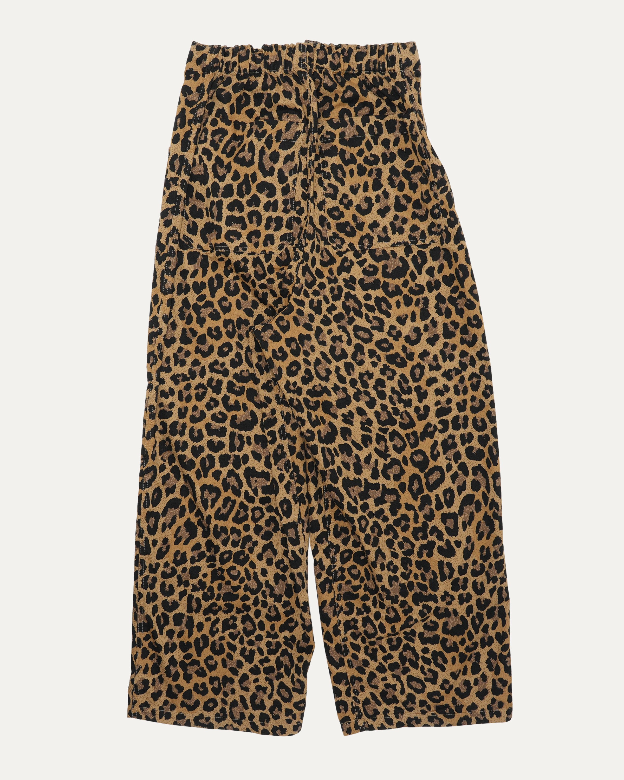 Leopard Print W-Knee Easy Baggy Pants