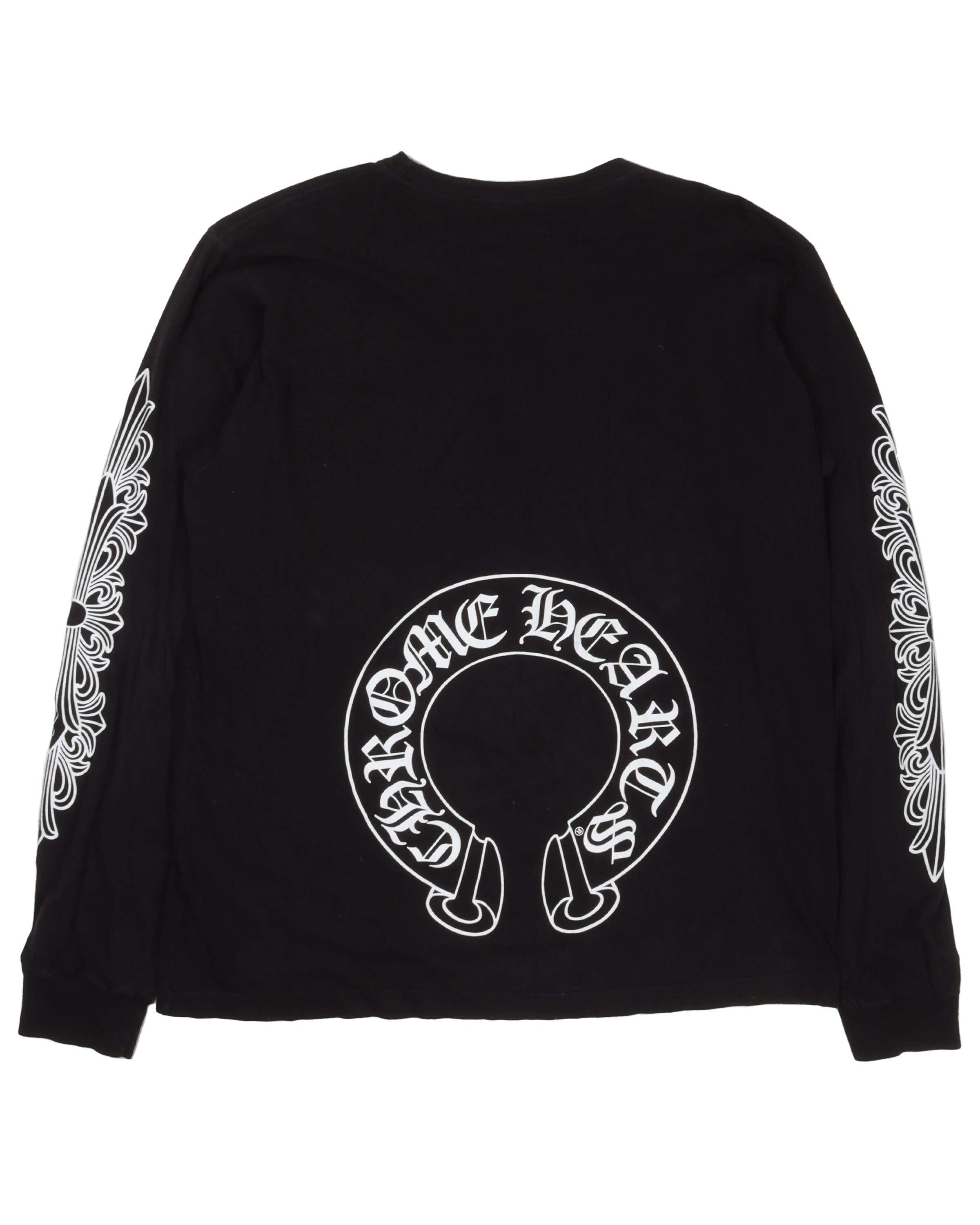 Chrome Hearts White Multicolor Horseshoe Logo Longsleeve T-Shirt – Savonches