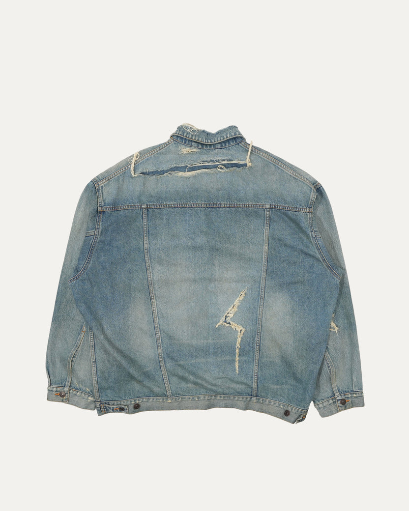 Distressed Denim Trucker Jacket