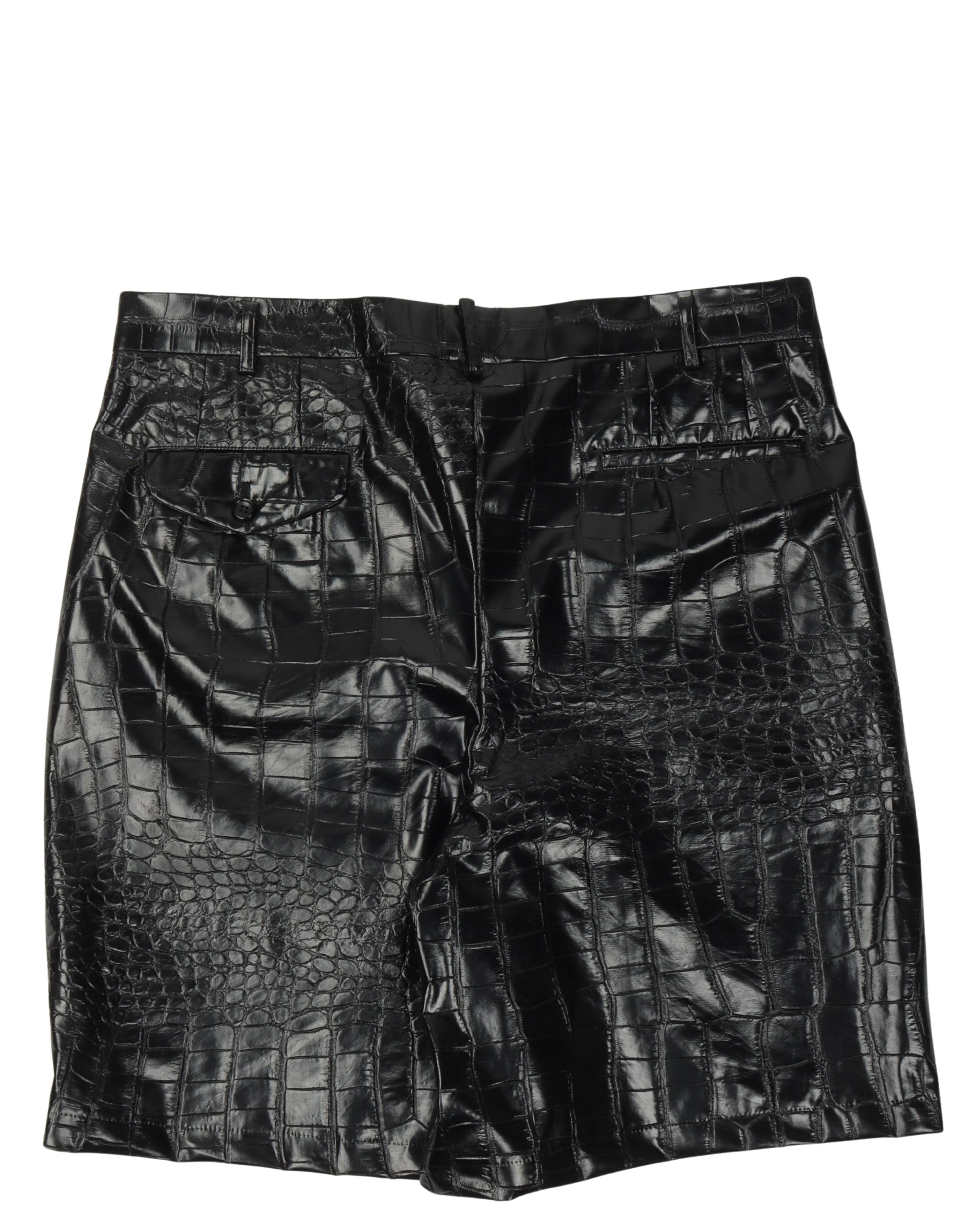 SS23 Faux Crocodile Leather Oversized Shorts
