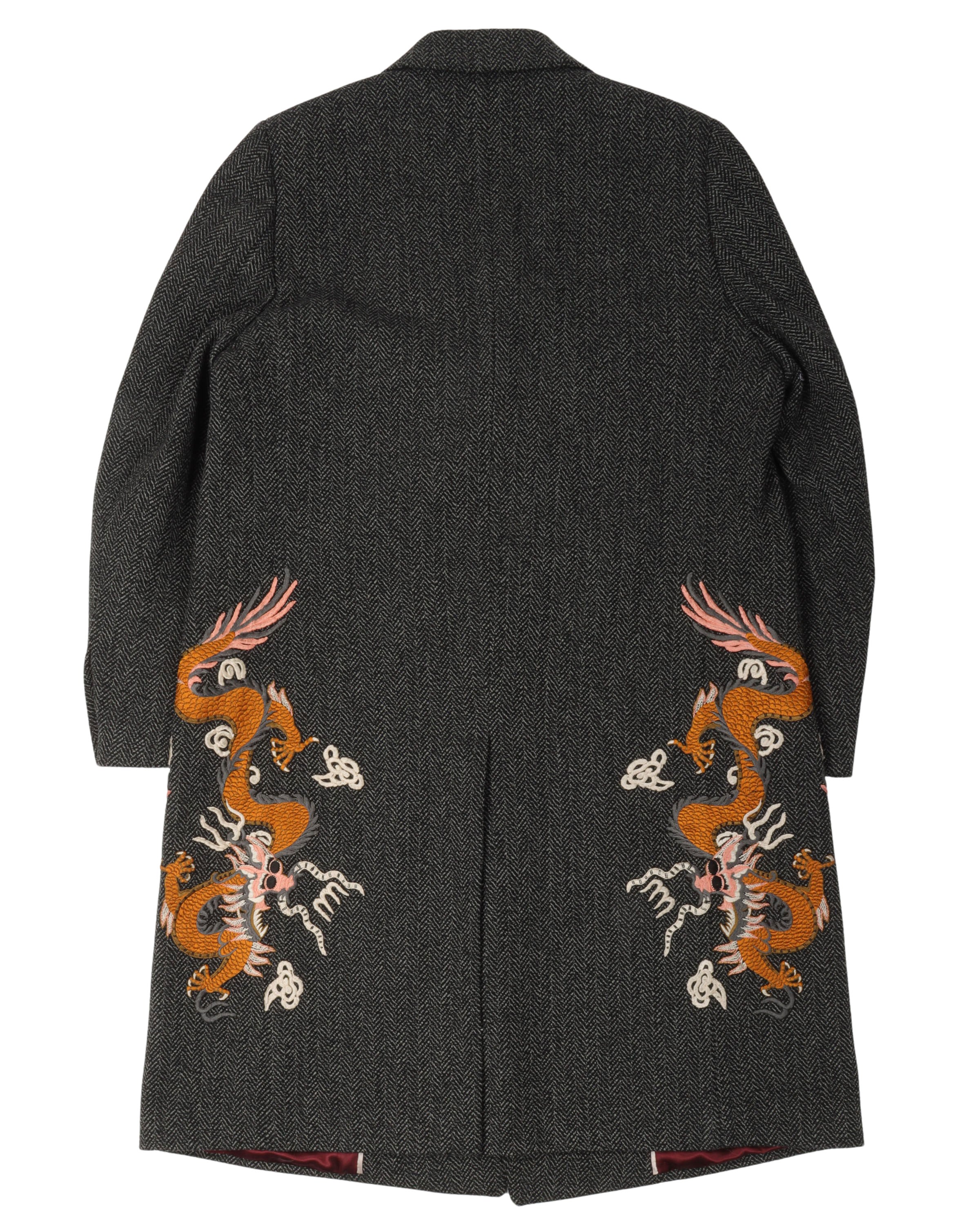 Embroidered Wool Coat