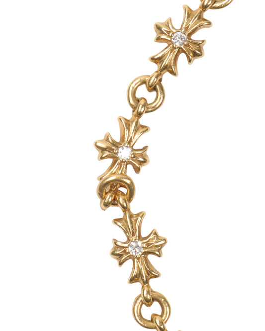 22k Gold & Diamond Tiny E Bracelet