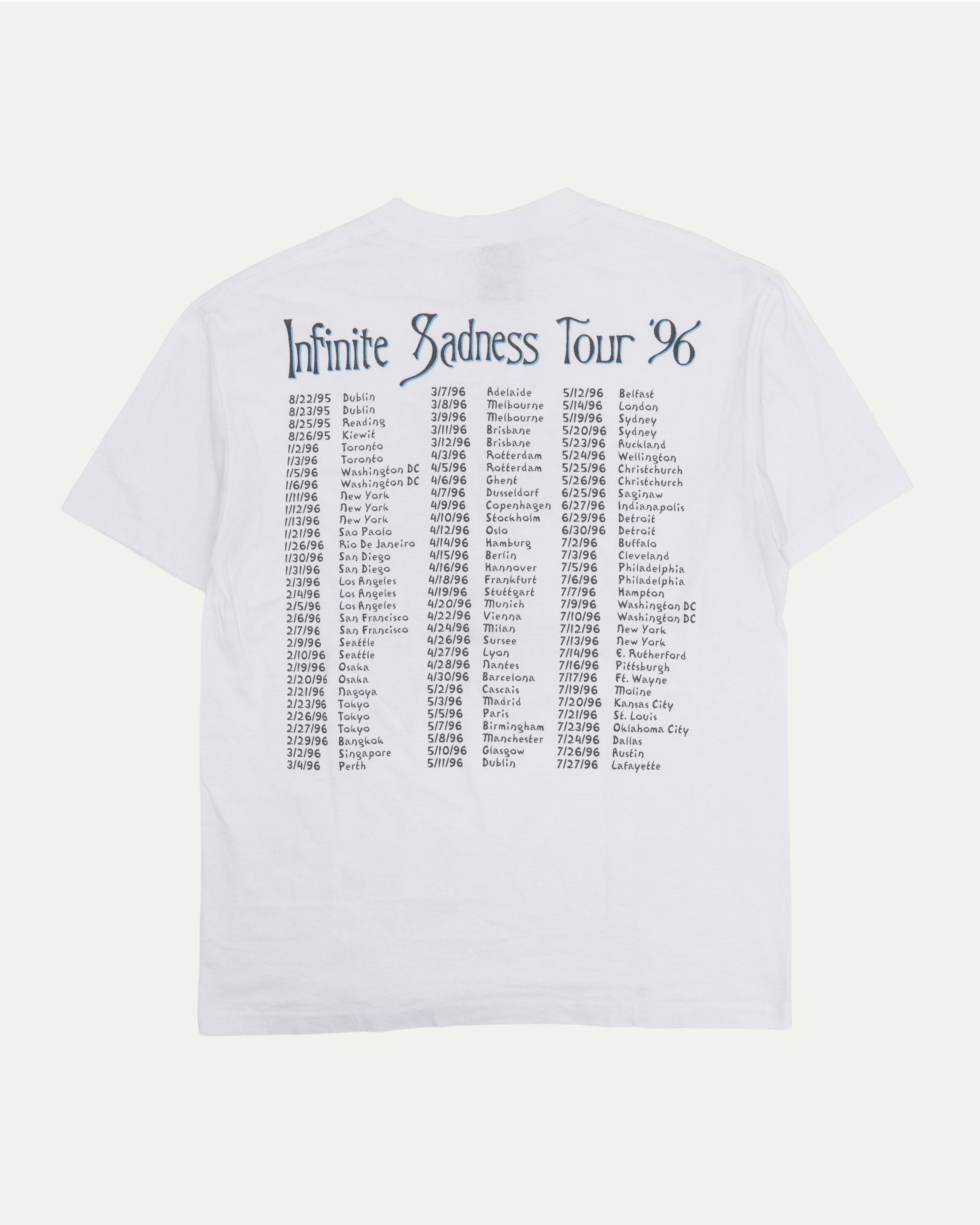 Vintage The Smashing Pumpkins Infinite Sadness Tour 1996 T-Shirt