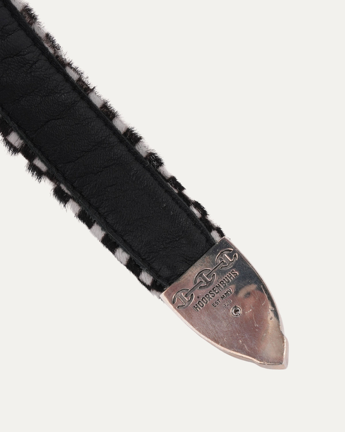 Checkerboard Pony Hair Western Belt