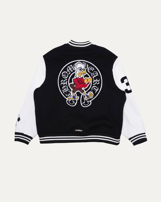 Cashmere and Leather Varsity Jacket