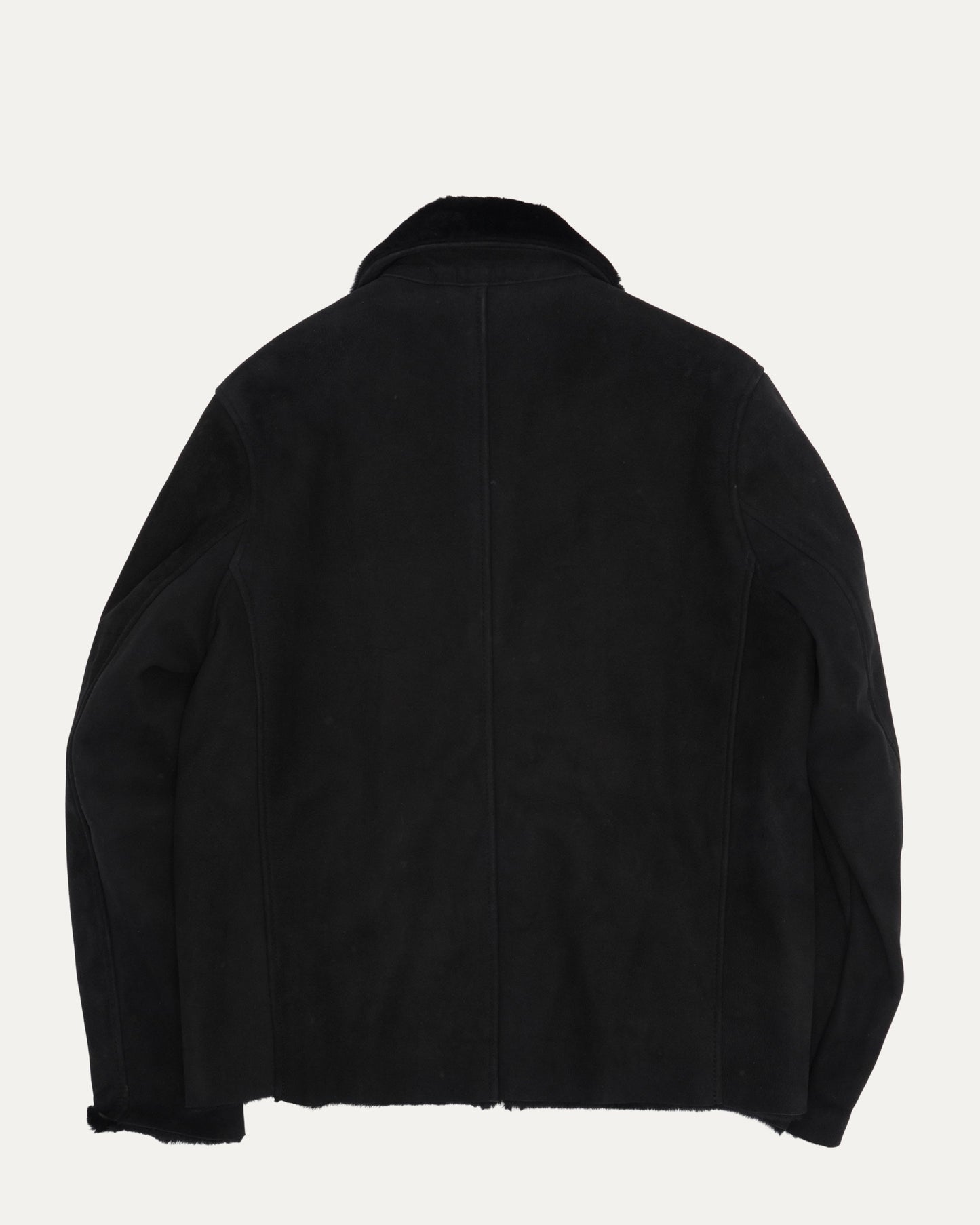 Shearling Collar Leather Jacket