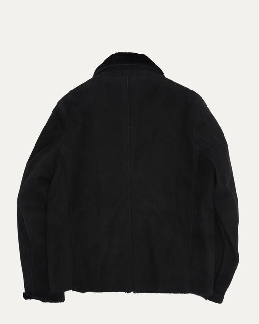 Shearling Collar Leather Jacket