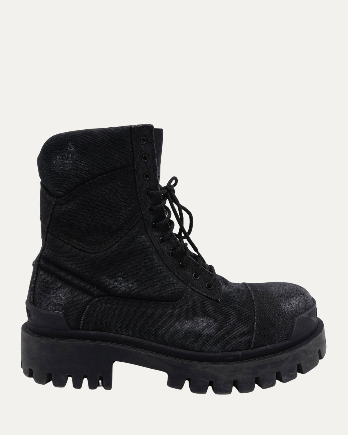 Distressed Canvas Strike Boots