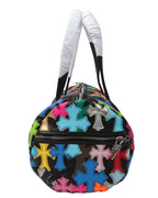 Multicolor Cross Patch Cemetery Mini Duffle Bag