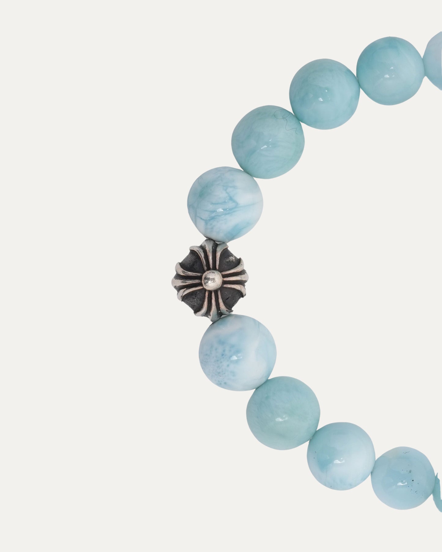 8mm Larimar Plus Ball Graduated Bead Bracelet