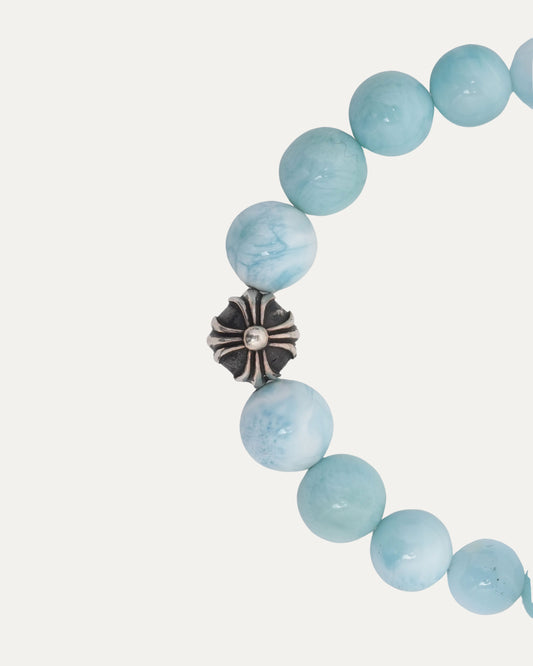 8mm Larimar Plus Ball Graduated Bead Bracelet