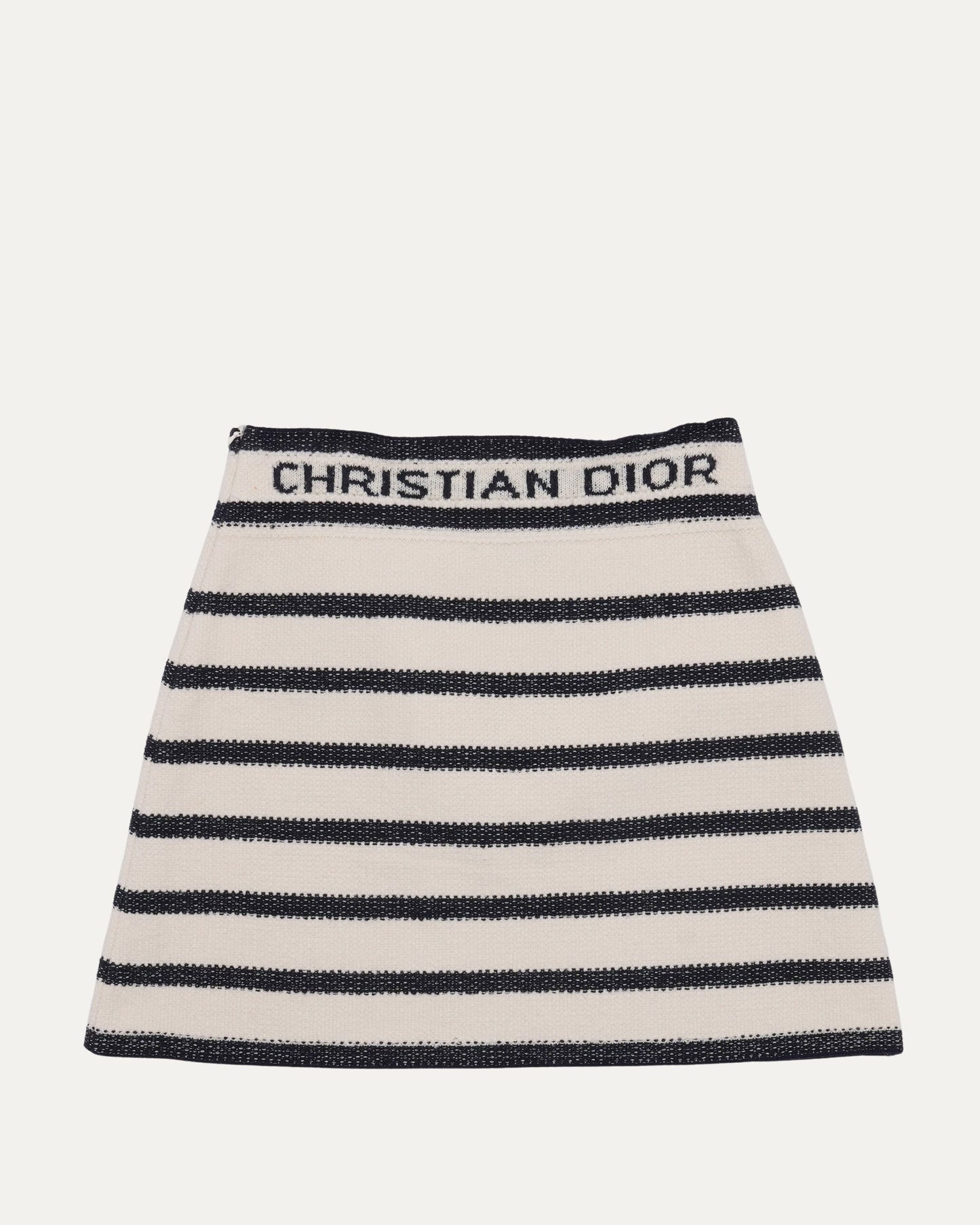 Wool-Blend Striped Skirt