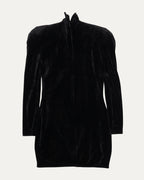 Turtleneck Velour Mini Dress